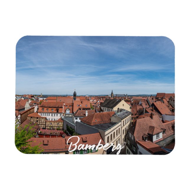 Panorama view of old town from above in Bamberg Magnet (Horizontal)