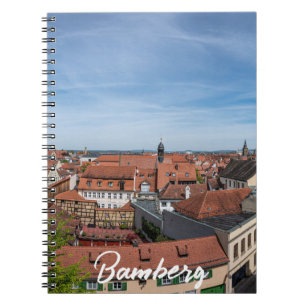 Panorama view of old town from above in Bamberg Notebook