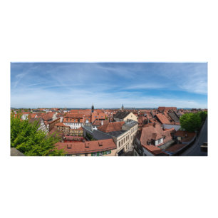 Panorama view of old town from above in Bamberg Photo Print
