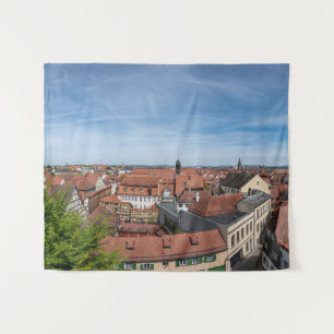 Panorama view of old town from above in Bamberg Tapestry