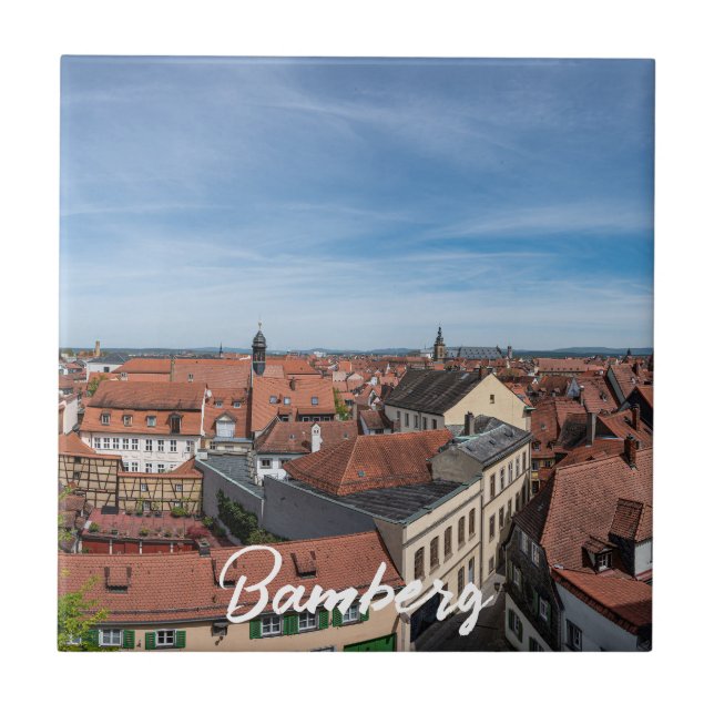 Panorama view of old town from above in Bamberg Tile (Front)