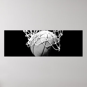 Panoramic Basketball Closeup Poster