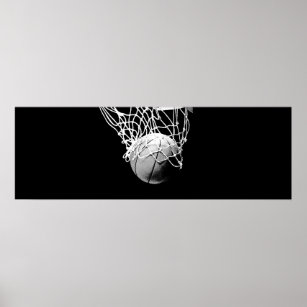 Panoramic Basketball Print Poster