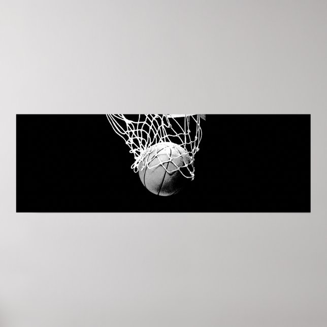 Panoramic Basketball Print Poster (Front)
