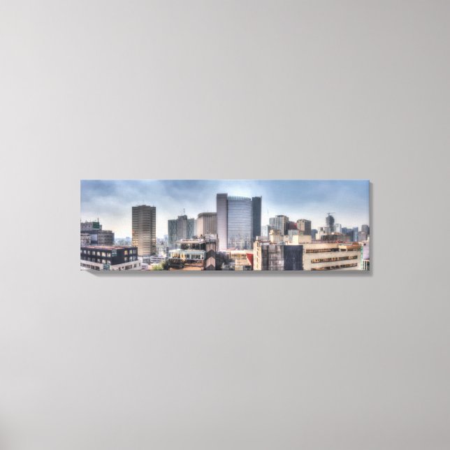 Panoramic Cityscape Of Mexico City Canvas Print (Front)