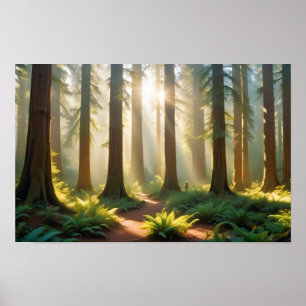 Panoramic Landscape Forest Nature Tranquil Scenery Poster