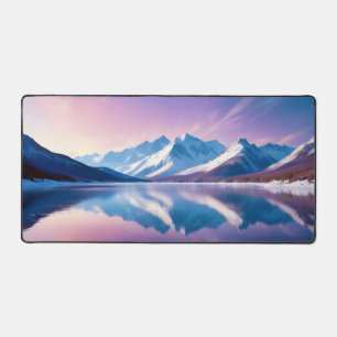 Panoramic Landscape Mountains Lake Nature Tranquil Desk Mat