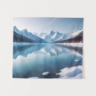 Panoramic Landscape Mountains Lake Nature Tranquil Tapestry