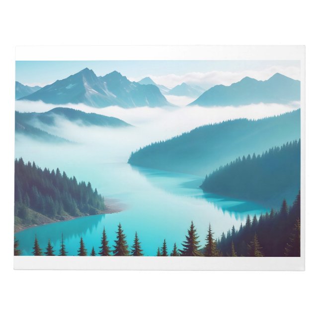 Panoramic Landscape Mountains Picturesque Nature  Notepad (Front)