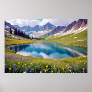 Panoramic Landscape Mountains Picturesque Nature Poster