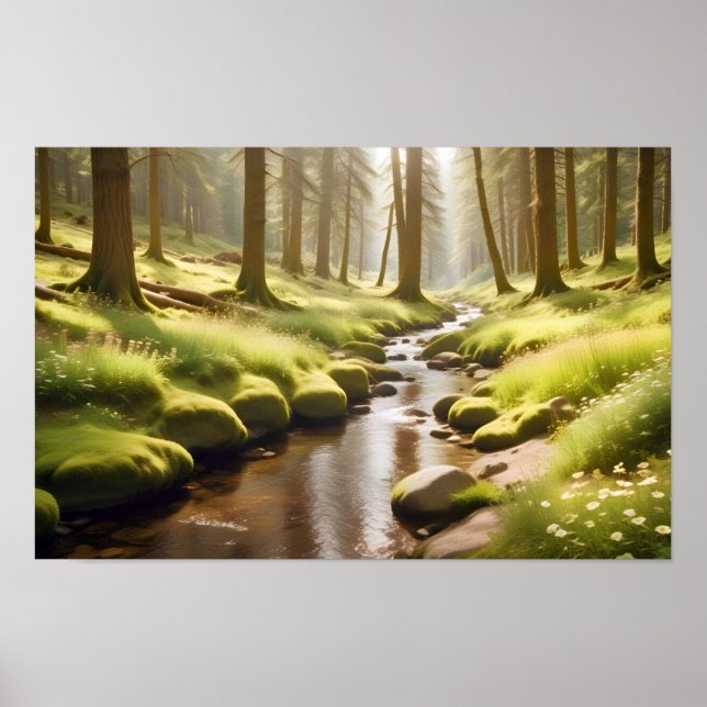 Panoramic Landscape Panoramic River Nature Forest Poster (Front)
