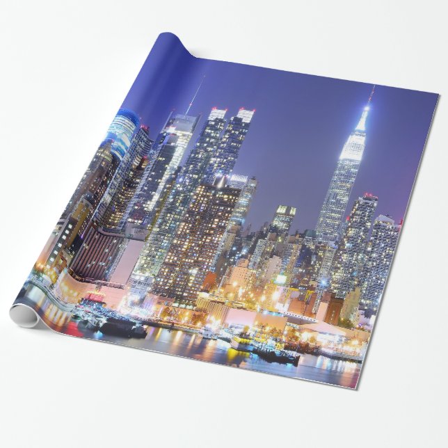 Panoramic Manhattan Wrapping Paper (Unrolled)