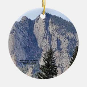 Panoramic Mountain Views in Estes Park Colorado. Ceramic Tree Decoration