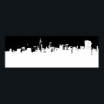 Panoramic New York City Pop Art Poster<br><div class="desc">Black & White Pop Art Style New York City Panorama Artwork</div>