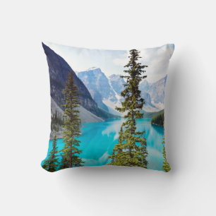 Panoramic of Moraine Lake Valley of Ten Peaks Cushion