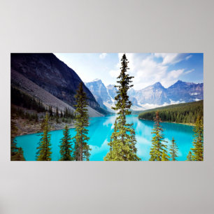 Panoramic of Moraine Lake   Valley of Ten Peaks Poster