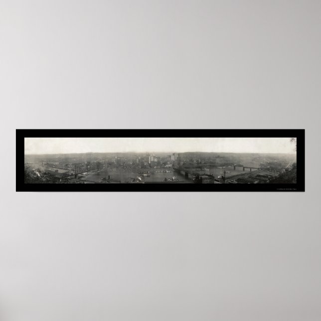 Panoramic Pittsburgh Photo 1908 Poster (Front)