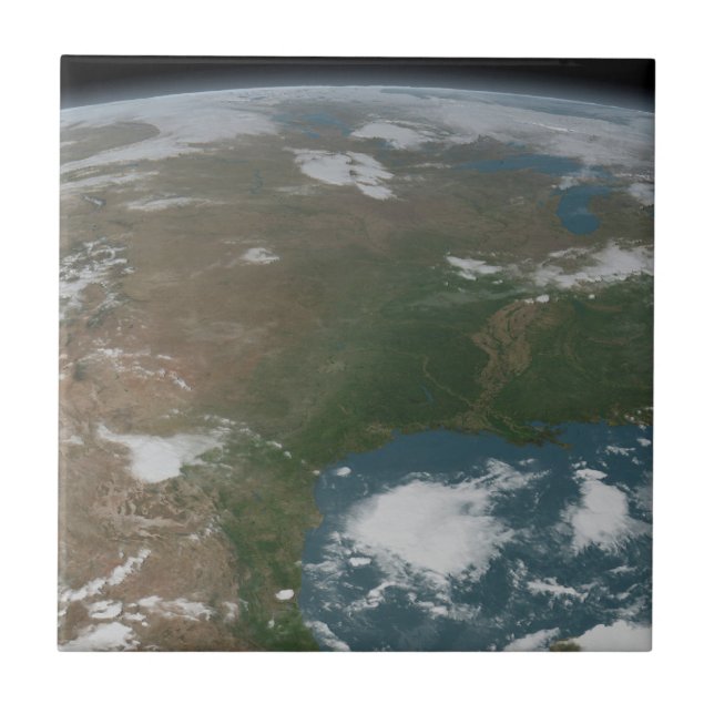 Panoramic Planet Earth And The Us. 2 Tile (Front)