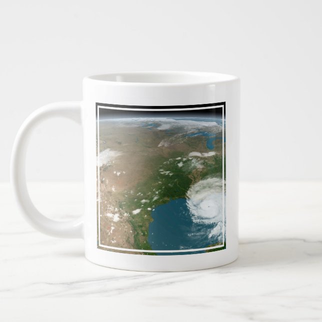 Panoramic Planet Earth And The Us. Large Coffee Mug (Left)
