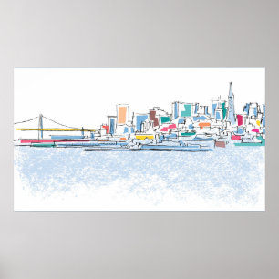 Panoramic San Franciso, CA Poster