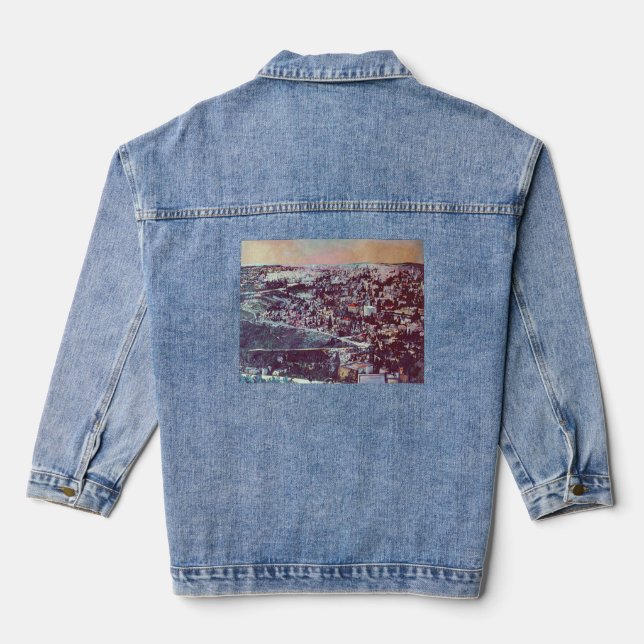 Panoramic Splendour of Jerusalem Denim Jacket (Back)