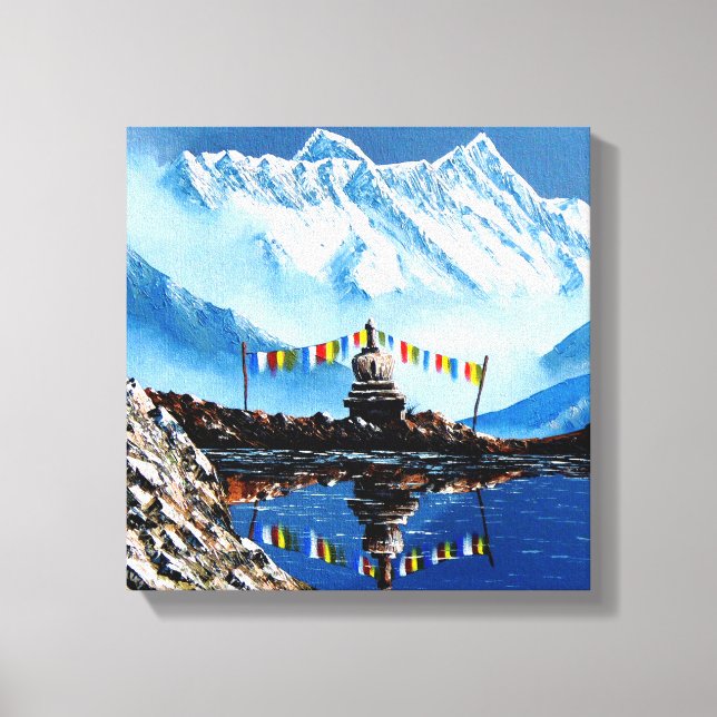 Panoramic View Of Annapurna Mountain Nepal Canvas Print (Front)