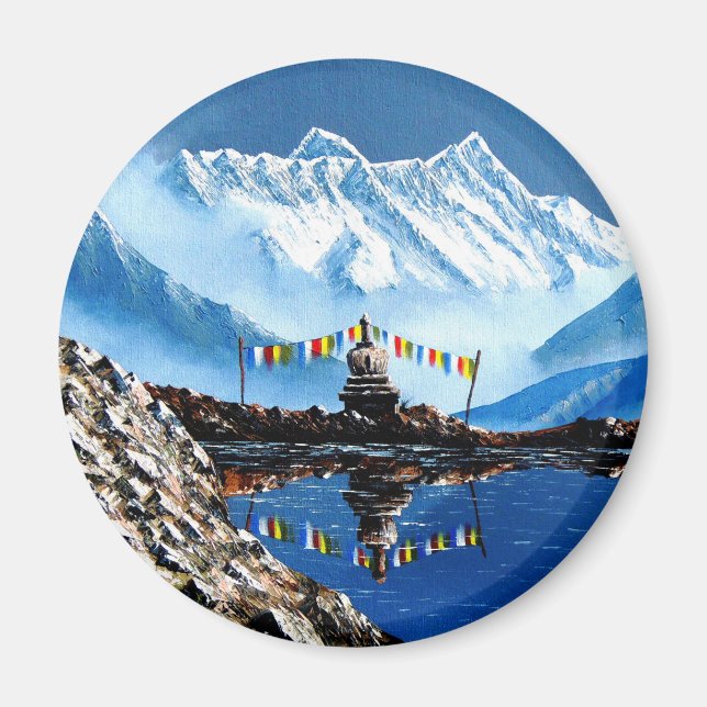 Panoramic View Of Annapurna Mountain Nepal Magnet (Front)