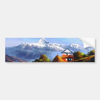 Panoramic View Of Beautiful Everest Mountain Bumper Sticker