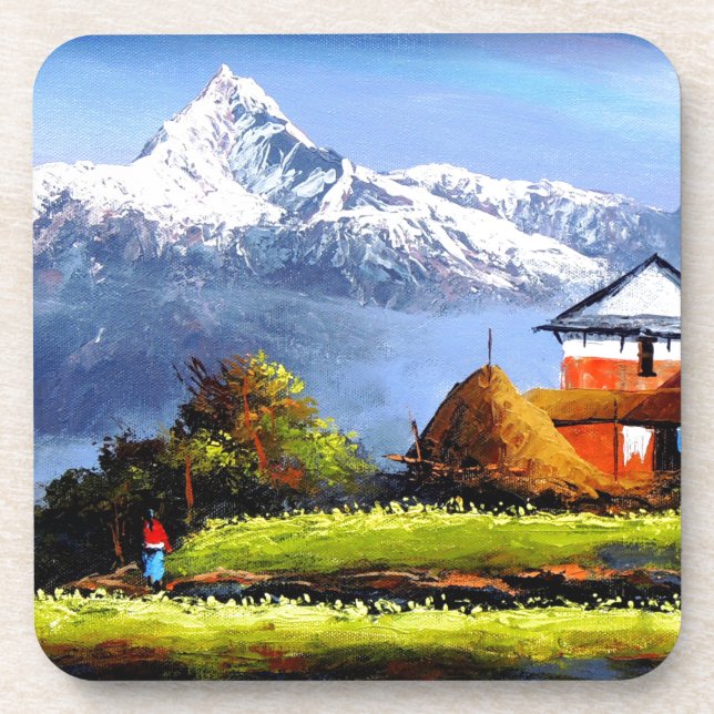 Panoramic View Of Beautiful Everest Mountain Coaster (Front)