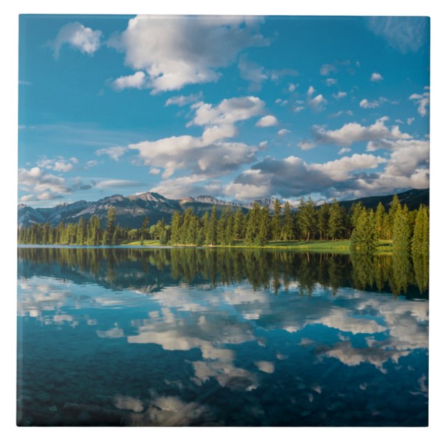 Panoramic view of Beauvert Lake in Jasper Tile (Front)