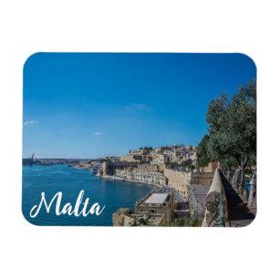 Panoramic view of city wall and harbour in Vallett Magnet