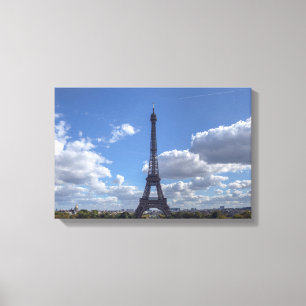 Panoramic view of Eiffel tower from Trocadero Canvas Print