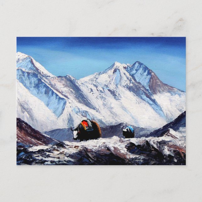 Panoramic View Of Everest Mountain Base Camp Area Postcard (Front)