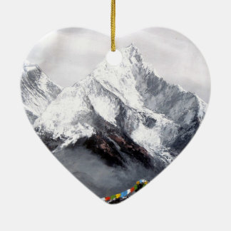 Panoramic View Of Everest Mountain Ceramic Tree Decoration