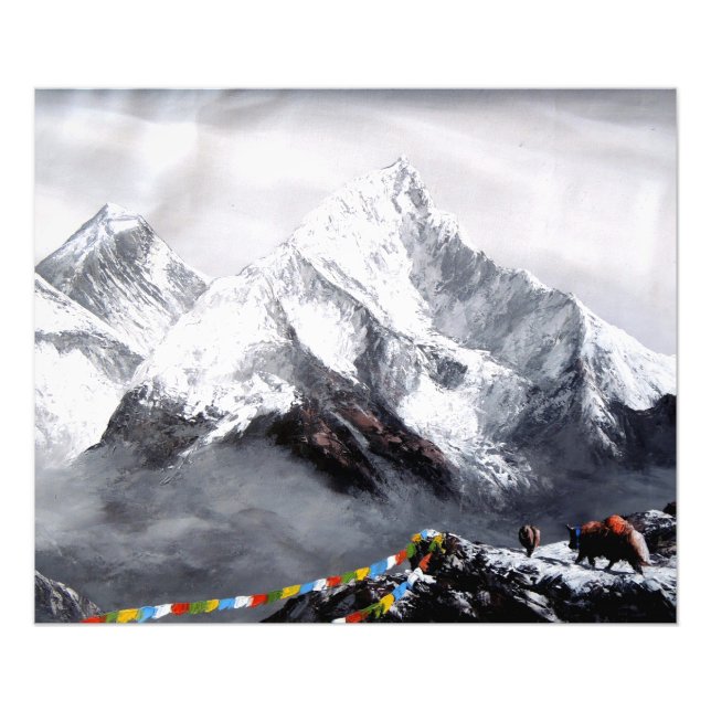 Panoramic View Of Everest Mountain Photo Print (Front)