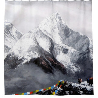 Panoramic View Of Everest Mountain Shower Curtain