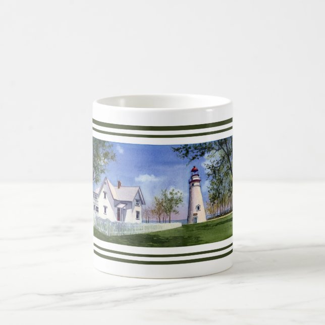 Panoramic View of Marblehead lighthouse Coffee Mug (Center)