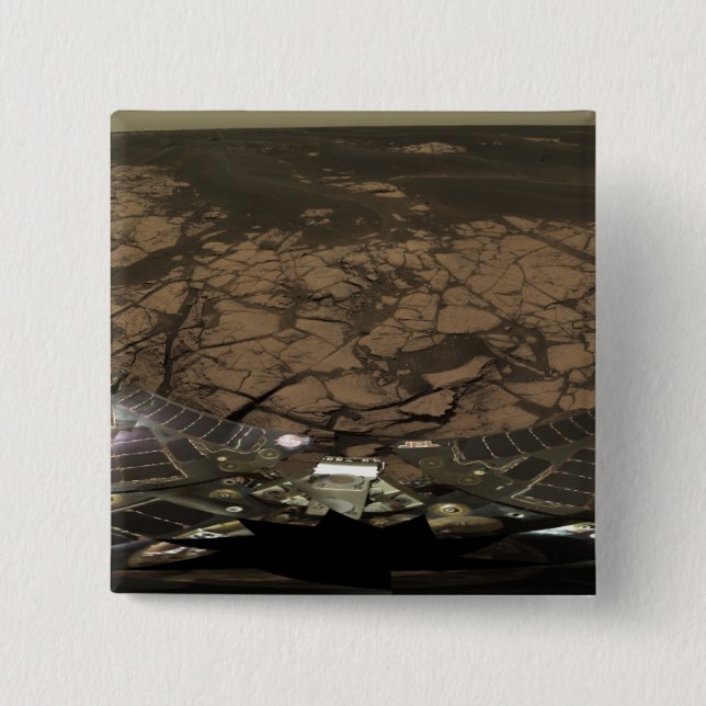 Panoramic view of Mars 3 15 Cm Square Badge (Front)