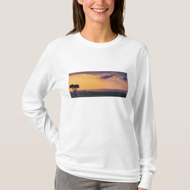 Panoramic view of single acacia tree at T-Shirt (Front)