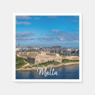Panoramic view of Sliema in Malta Napkin