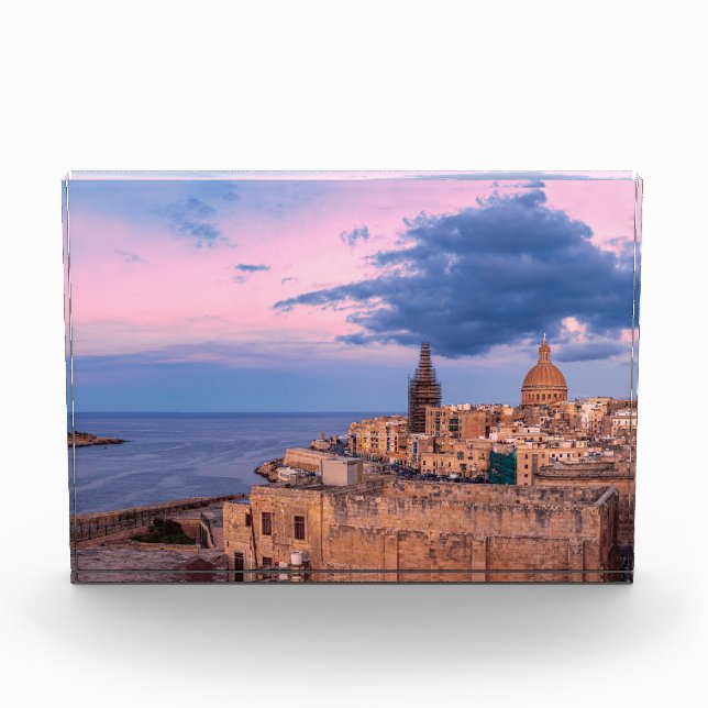 Panoramic view of sunset over Valletta Photo Block (Front)