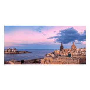 Panoramic view of sunset over Valletta Photo Print