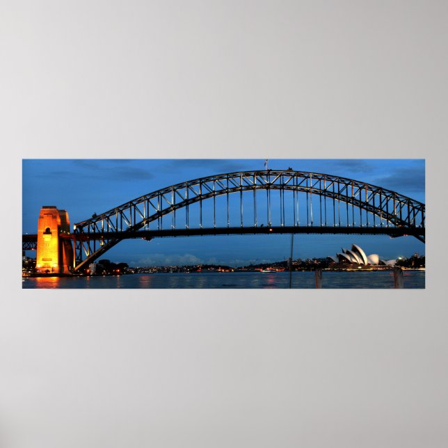 Panoramic view of Sydney Harbour Bridge Poster (Front)
