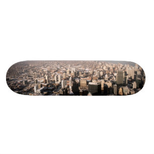 Panoramic view of the city skateboard