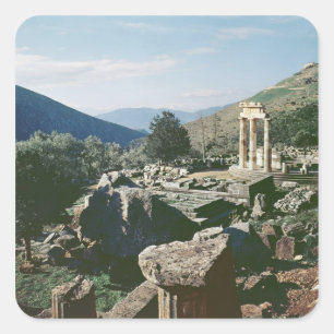 Panoramic view of the site with the tholos temple square sticker