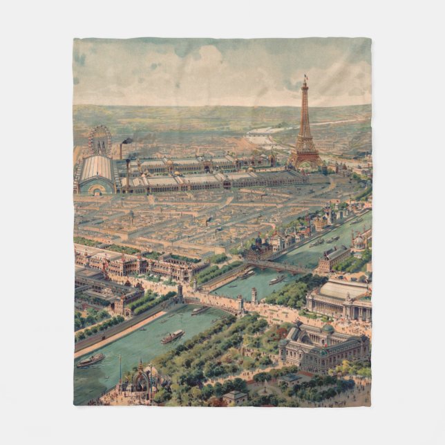 Panoramic view of the Universal Exposition in Pari Fleece Blanket (Front)