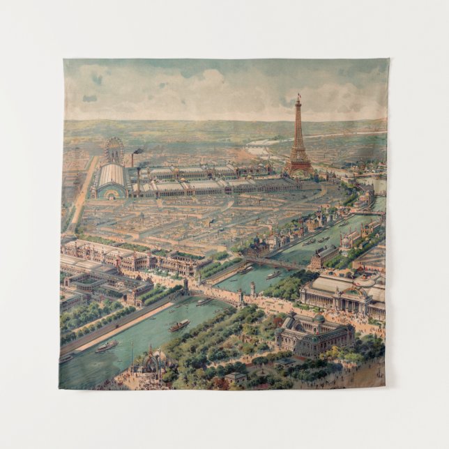 Panoramic view of the Universal Exposition in Pari Tapestry (Front)
