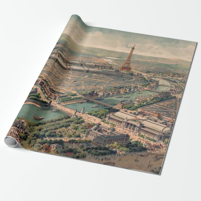 Panoramic view of the Universal Exposition in Pari Wrapping Paper (Unrolled)