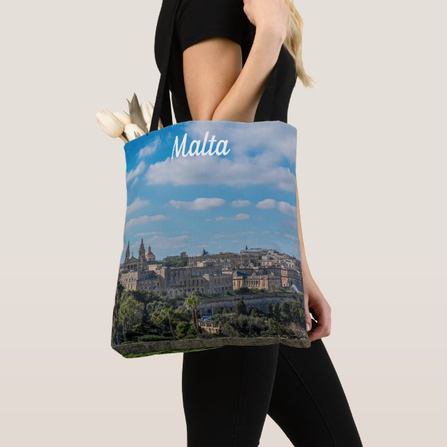 Panoramic view of Valletta old town in Malta Tote Bag (Close Up)