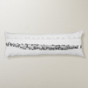 Panoramic Winter Sheep Body Cushion